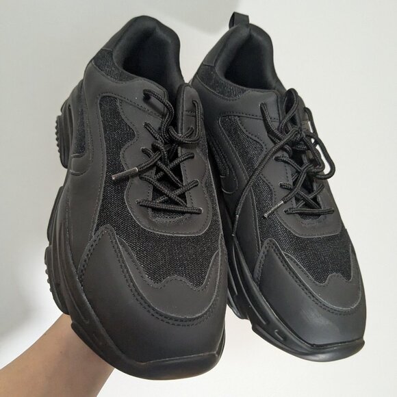*3/$10* Call It Spring B.E.D. Foam Refresh Chunky Low Top Sneakers Black Size 1 - Picture 2 of 7